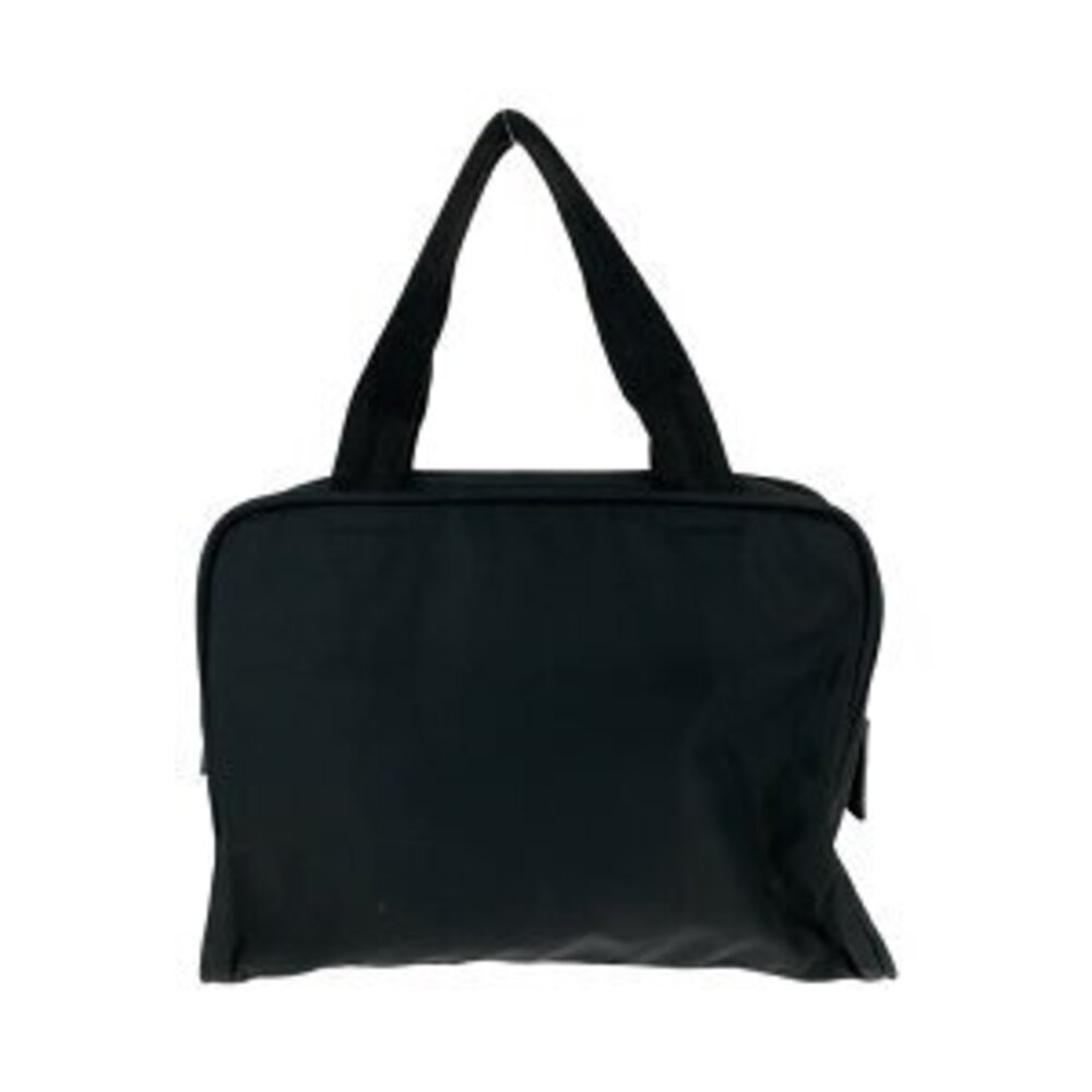 Prada logo handbag black shoulder bag plate nylon triangular